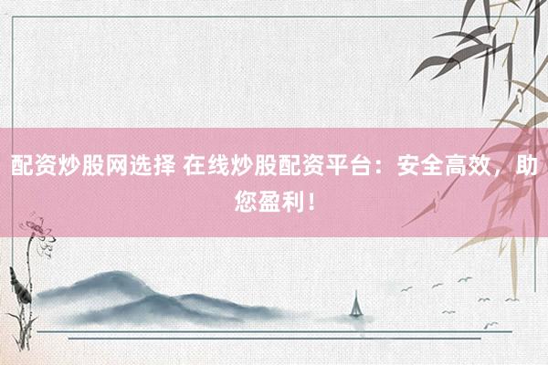 配資炒股網(wǎng)選擇 在線炒股配資平臺(tái)：安全高效，助您盈利！