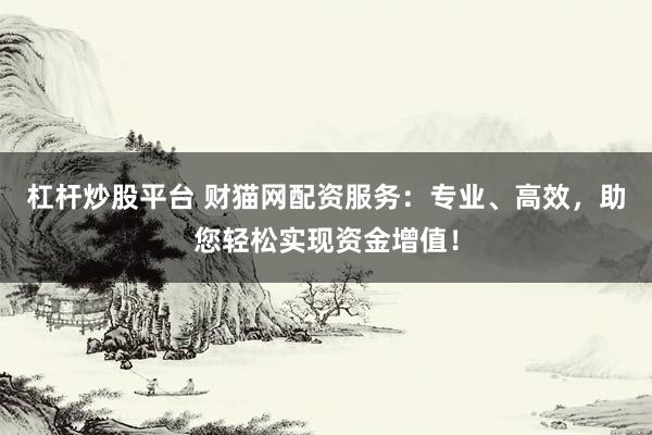 杠桿炒股平臺(tái) 財(cái)貓網(wǎng)配資服務(wù)：專(zhuān)業(yè)、高效，助您輕松實(shí)現(xiàn)資金增值！