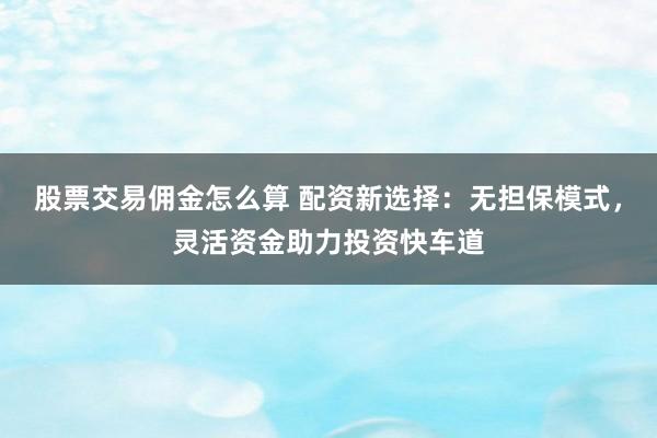 股票交易傭金怎么算 配資新選擇：無擔(dān)保模式，靈活資金助力投資快車道