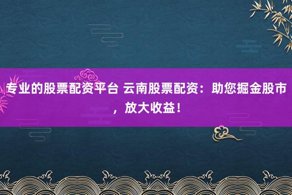 專業(yè)的股票配資平臺(tái) 云南股票配資：助您掘金股市，放大收益！